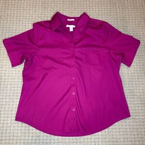 Chico's No Iron Short Sleeve Button Up